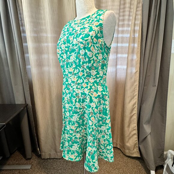 - LOFT Floral Spring Summer Sheath Dress Flowy Ruffle Hem Colorful US 4 - 1D2042 - Picture 2 of 6